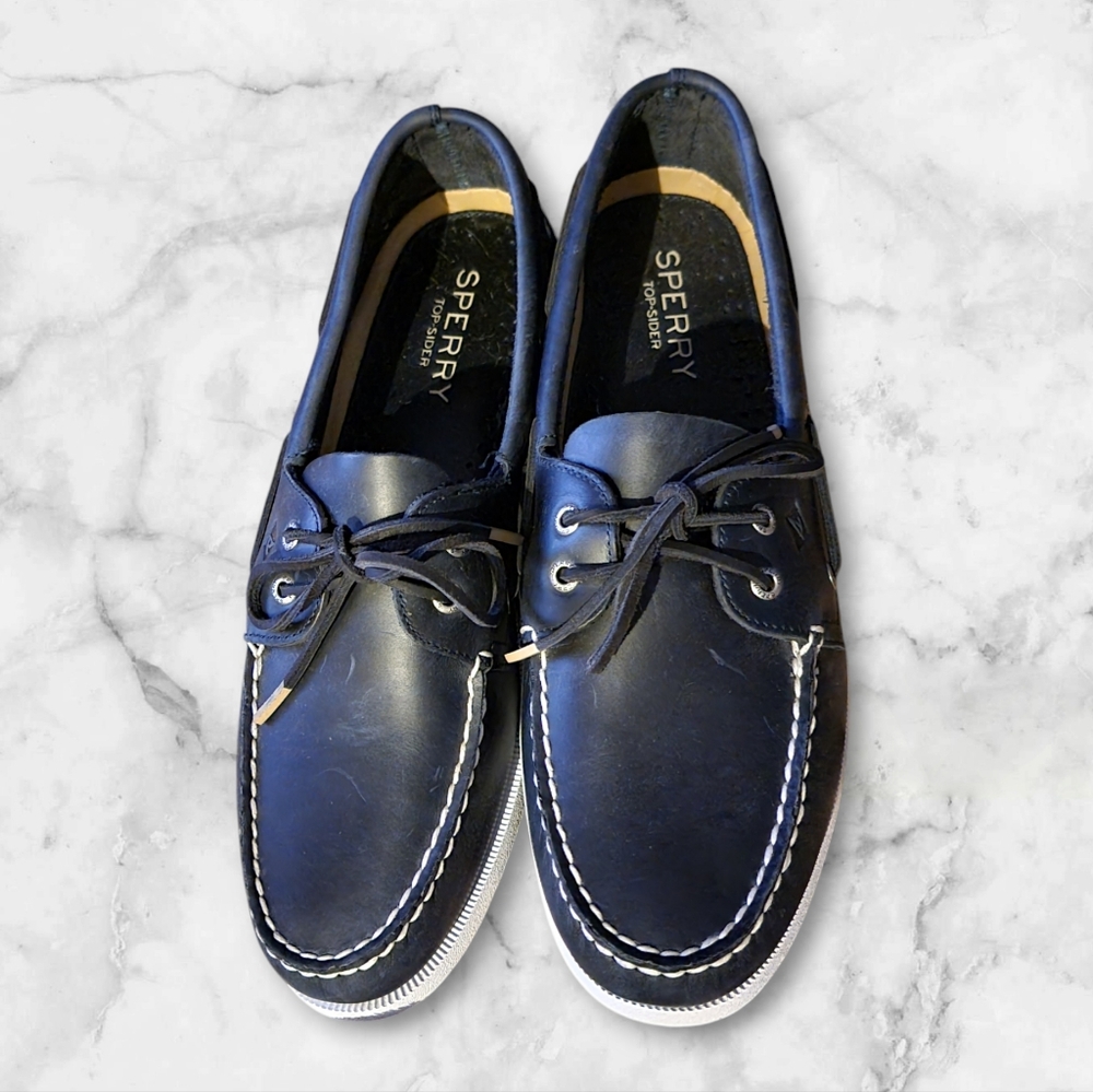 New Sperry Boat Shoes Gold Cup Blue Leather